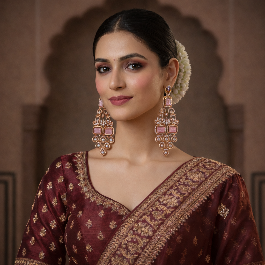 Blush Romance Rose Gold Chandelier Earrings