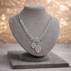 Exquisite Rhodium-Plated Floral Droplet Jewelry Set