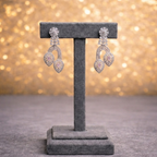 Exquisite Rhodium-Plated Floral Droplet Jewelry Set