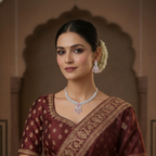 Crystal & Rose-Pink / Green Stone Statement Necklace and Earring Set