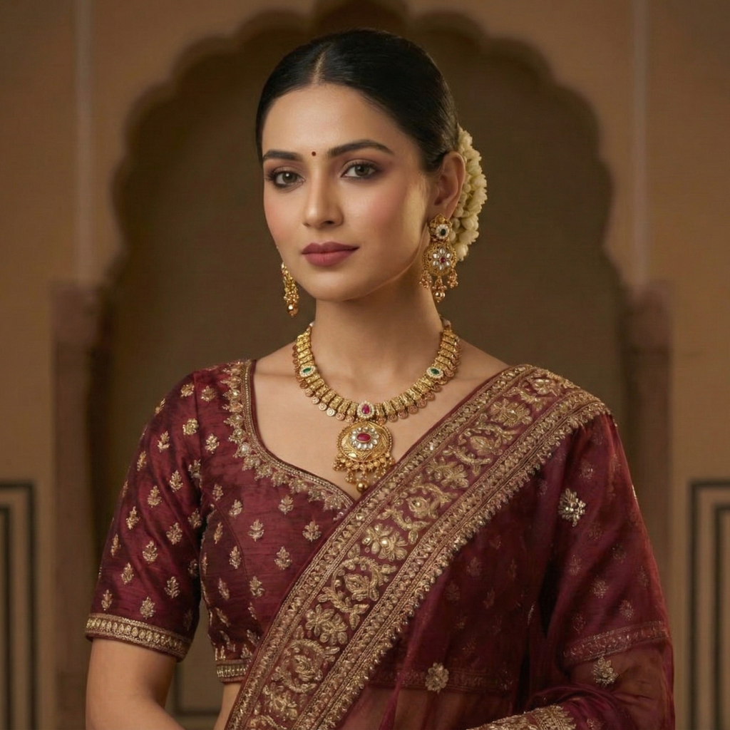 Gold Plated Heritage Necklace & Earrings Set