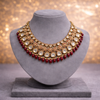 Imperial Maroon Kundan Bridal Jewelry Set