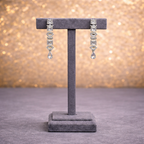 Emerald-Cut Crystal Silver Necklace & Earring Set