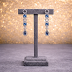 Sapphire Blue Pavé Necklace & Drop Earring Set