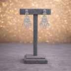 Empress Silver Chandelier Necklace & Earring Set