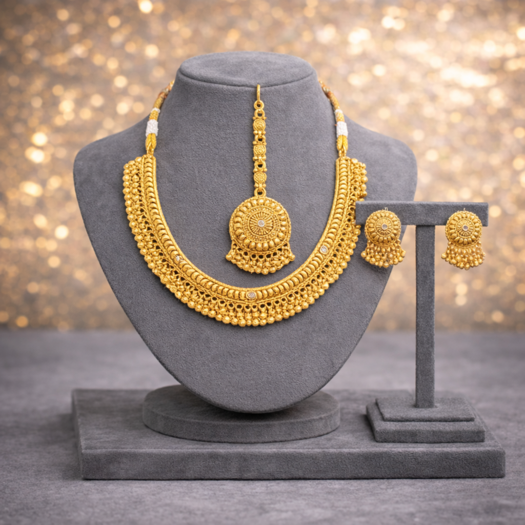 Artificial gold plated necklace set