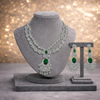 Royal Emerald Cubic Zirconia Multi-Strand Necklace Set