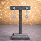 Mint Green & Blush Pink American Diamond Floral Necklace Set