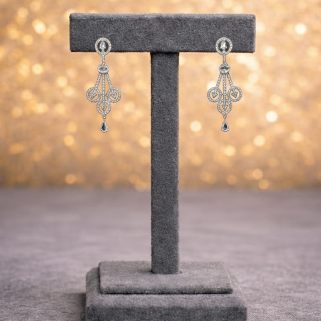 Classic American Diamond Necklace & Earring Set