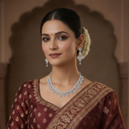 Classic American Diamond Necklace & Earring Set