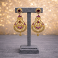 Imperial Ruby & Gold Filigree Chandelier Earrings
