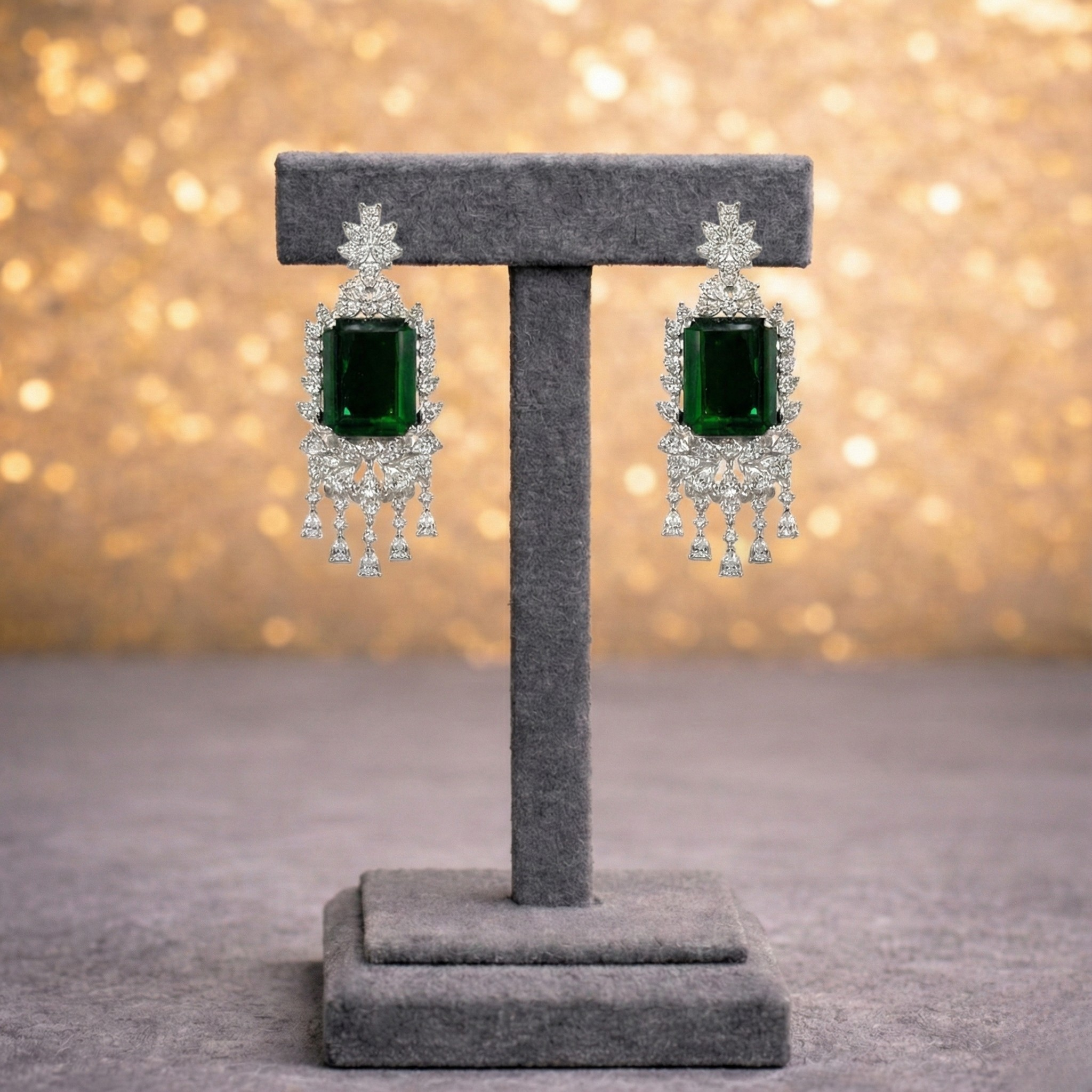 American diamond necklace set with earrings