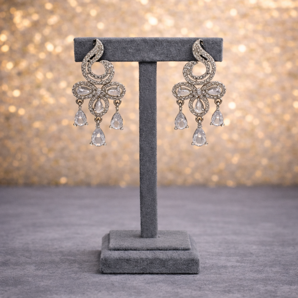 Swirl Pavé Crystal Chandelier Teardrop Earrings