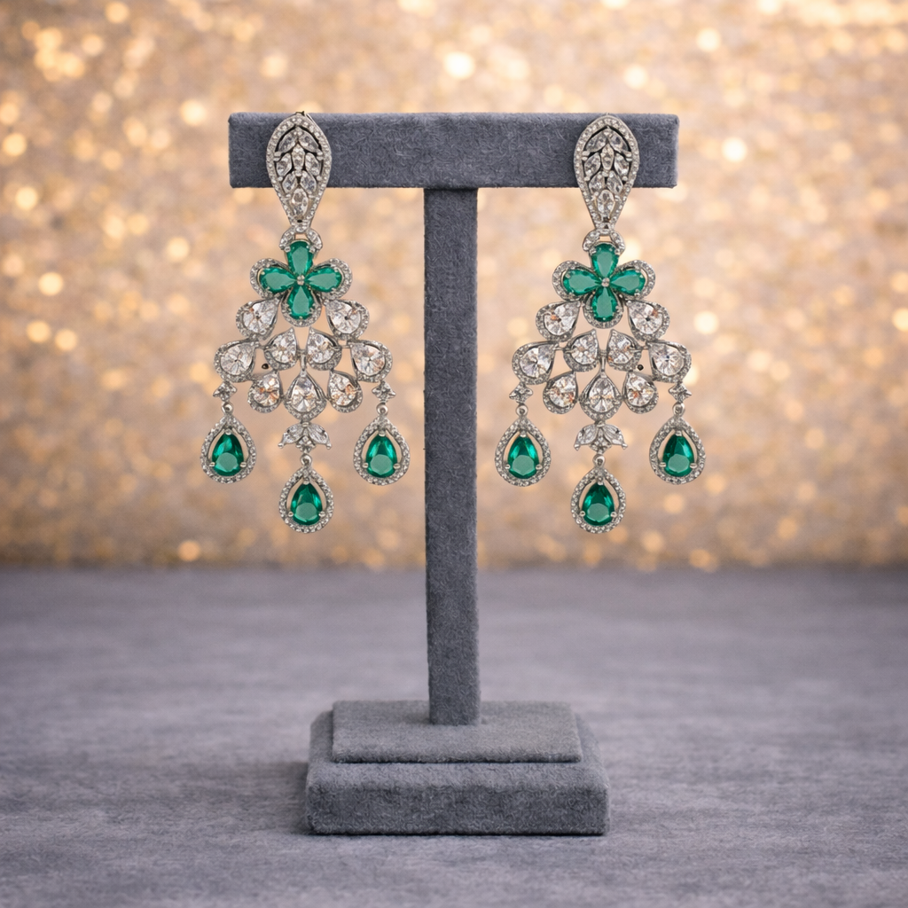 Mint Royale Crystal Chandelier Drop Earrings