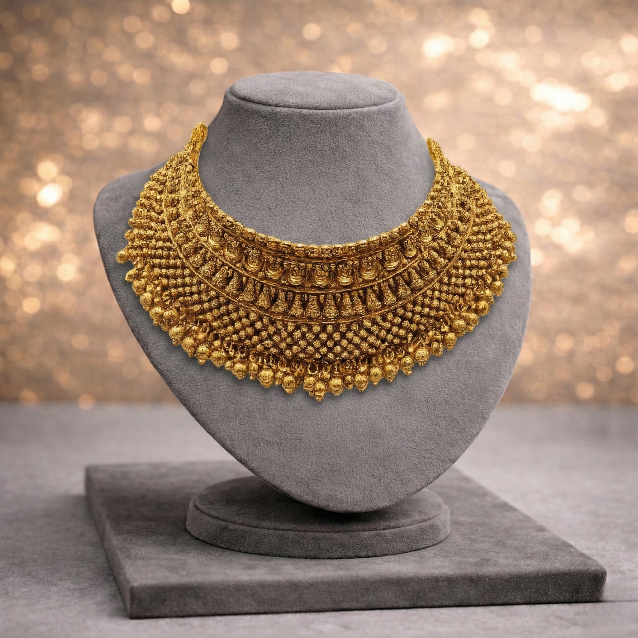 Antique Gold Temple Choker Bridal Set