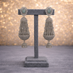 Mint Radiance CZ Architectural Jhumka Earrings