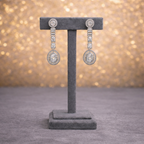 Classic Halo CZ Necklace & Drop Earring Set