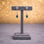 Floral Lattice CZ Necklace & Drop Earring Set