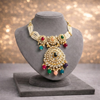 Royal Multicolour Kundan Pearl Necklace Set
